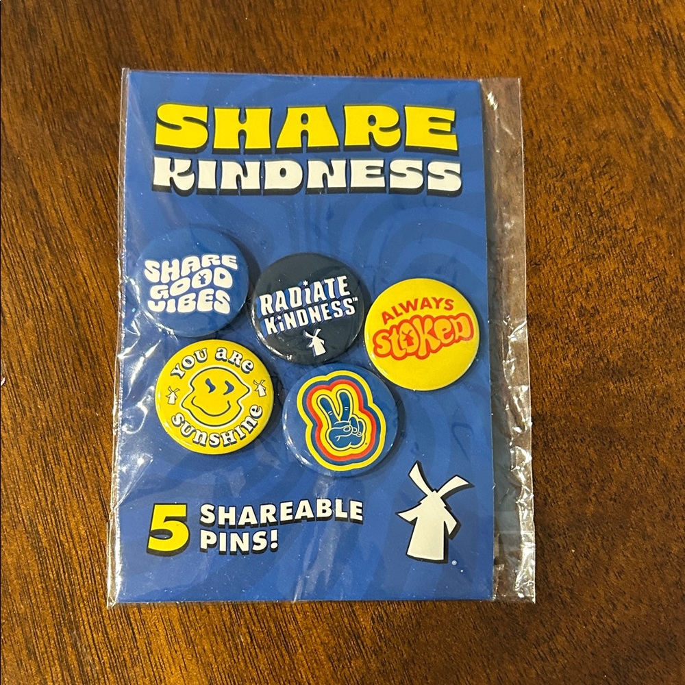 Dutch Bros Blue and Yellow 'Share Kindness' Pin Set